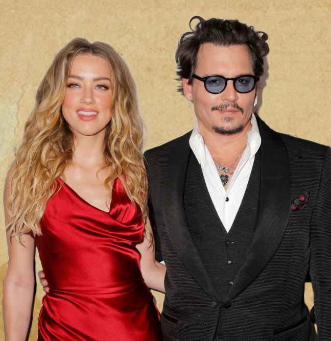 Johnny Depp with ex-wife Amber Heard