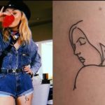 Sophie Turner did a women tattoo on her left thie