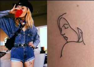 Sophie Turner did a women tattoo on her left thie