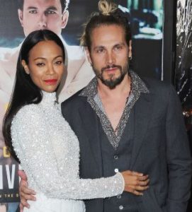 Zoe Saldana with her husband Marco Perego