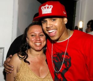 Chris Brown with his mother Joyce Hawkins