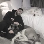 Drake with his pets Winter and Diamond