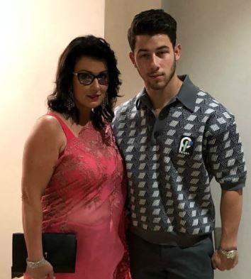 Nick Jonas with his mother Denise Miller-Jonas