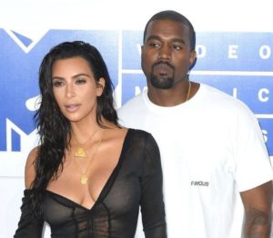kanye West with his wife Kim Kardashian