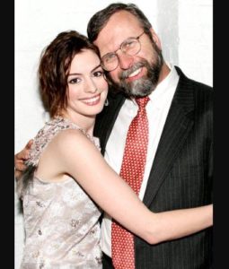 Anne Hathaway with her father Gerald Thomas Hathaway