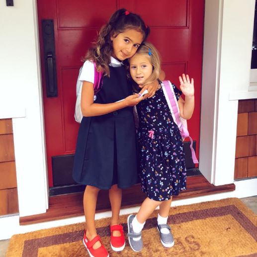 Bruce Willis's daughters Evelyn and Mabel going to school