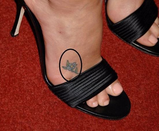 Charlize Theron tattoo on her foot