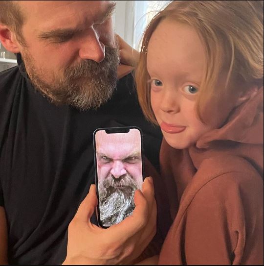 David Harbour with his step daughter Ethel Cooper