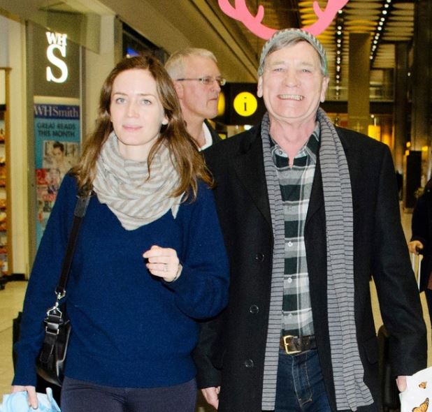 Emily Blunt with her father Oliver Simon Peter Blunt