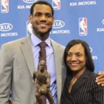 LeBron James with his mother Gloria Marie James