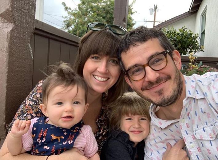 Tate Ellington with his wife and kids image