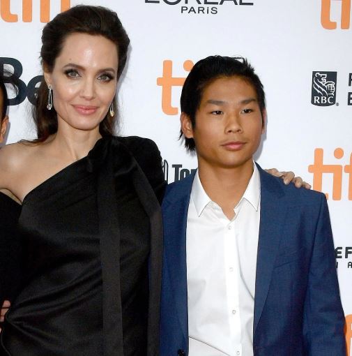Angelina Jolie with adopted son Pax Thien