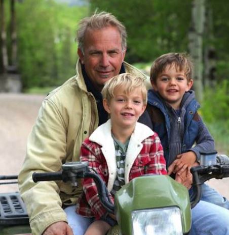 Kevin Costner woth his son Cayden and Hayes - Celebrities InfoSeeMedia