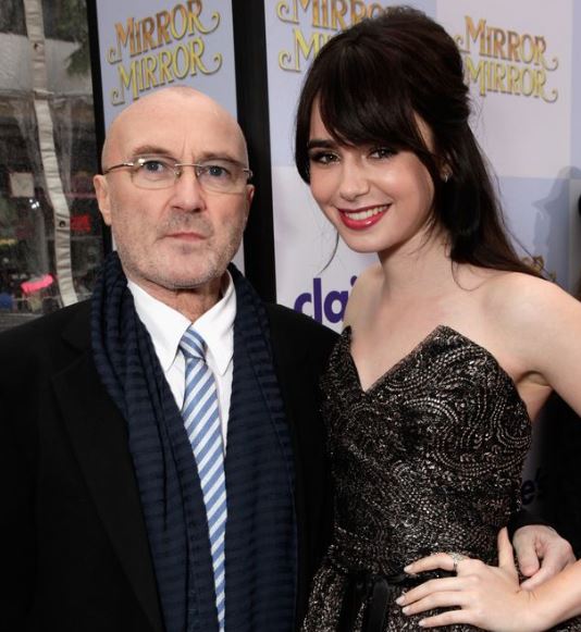 Lily Collins with father Phil Collins
