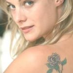Alison Eastwood back shoulder tattoo
