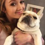 Billie Lourd with her pet french Bull dog
