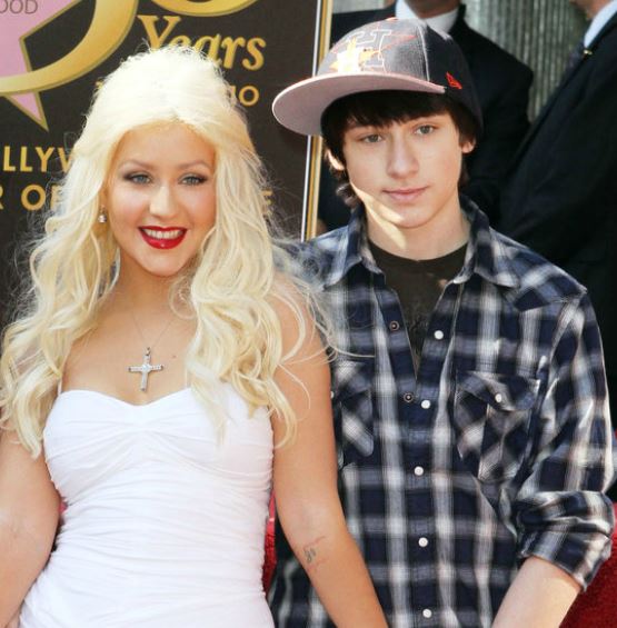 Christina Aguilera with brother