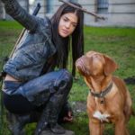 Marie Avgeropoulos with pet