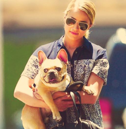 Dianna Agron with pet dog