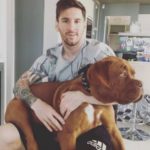 Lionel Messi with his pet