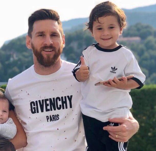 Lionel Messi with son Mateo Messi Roccuzzo