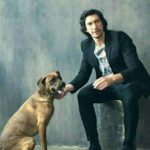 Adam Driver with his pet dog