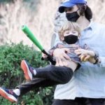 Adam Driver with his son