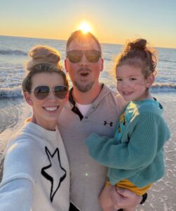 Danny Pestock with wife and daughter