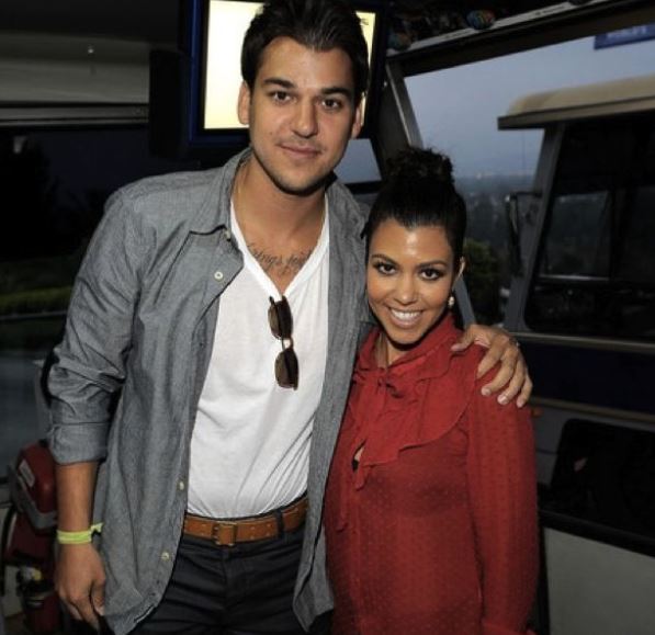 Kourtney Kardashian with brother Rob Kardashian