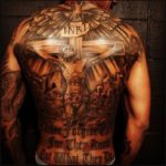 Nick Cannon back tattoo