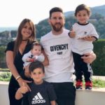 Antonella Ruccozzo con il marito Lionel Messi e 3 figli Thiago, Mateo, e Ciro