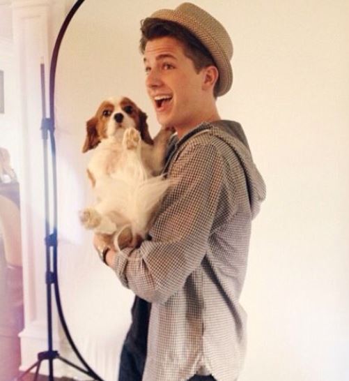 Charlie Puth with pet dog