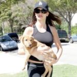 Penelope Cruz with her pet dog