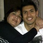 Sergio Aguero with mother Adriana Aguero