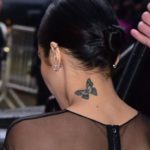 Venessa Hudgens butterfly on neck tattoo