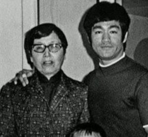 Bruce Lee with mother Grace Ho