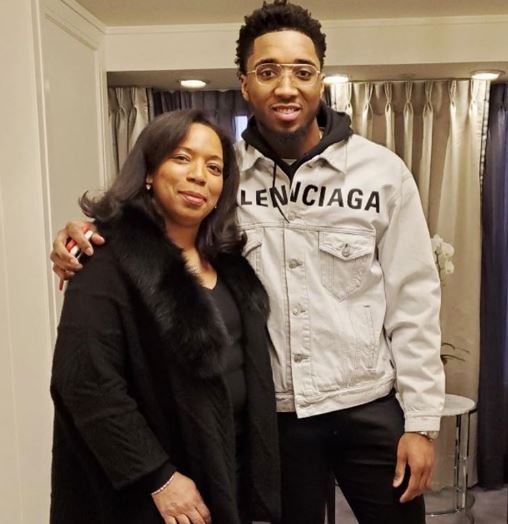Donovan Mitchell with mother Nicole Mitchell