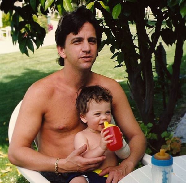 Logan Lerman with father in childhood