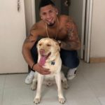 Gleyber Torres with his pet dog