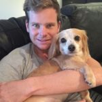 Steve Smith with his pet dog