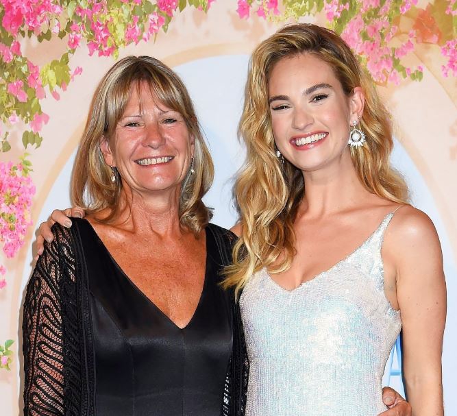 Lily James with mother Ninette Thomson