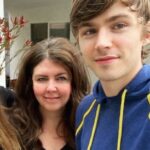 Miles Heizer with his mother