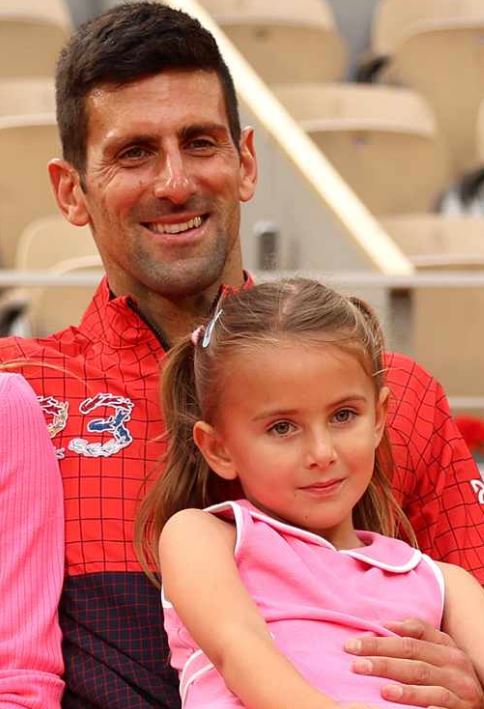 Novak Djokovic with daughter Tara