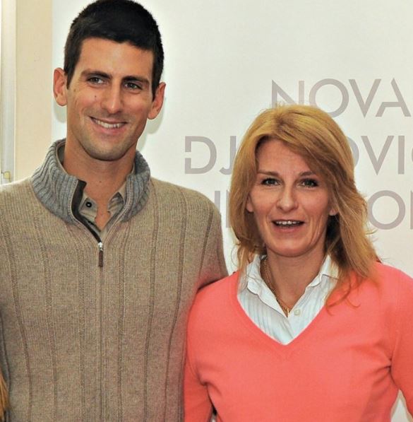 Novak Djokovic with mother Dijana Djokovic