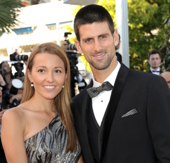 Novak Djokovic with wife Jelena Ristic