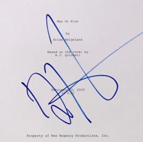 Denzel Washington signature