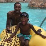 Kentavious Caldwell-Pope with son Kenzo Caldwell-Pope