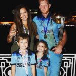 Ben Stokes with wife and children
