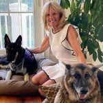 Biden's wife Jill Biden with his two pet dog image.