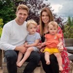 David Willey with wife and children